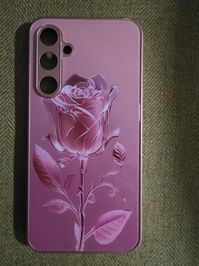 Samsung, Galaxy S23 FE, Pink Floral Rose Phone Case.